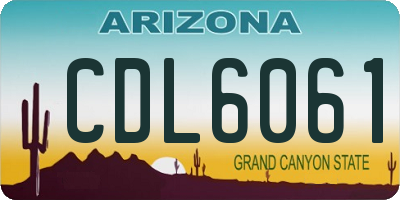 AZ license plate CDL6061