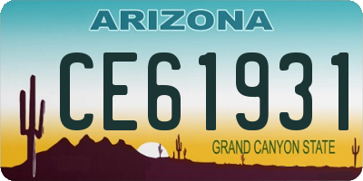 AZ license plate CE61931