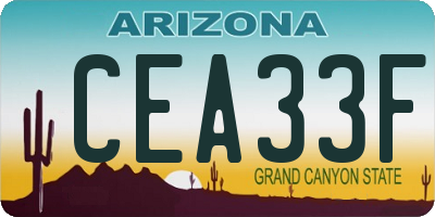 AZ license plate CEA33F