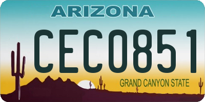 AZ license plate CEC0851