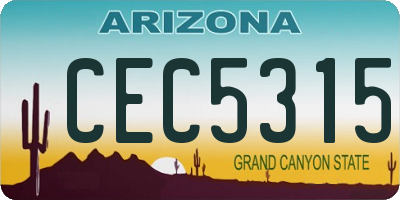 AZ license plate CEC5315