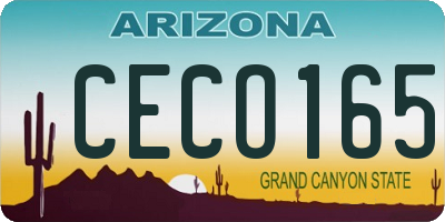 AZ license plate CECO165