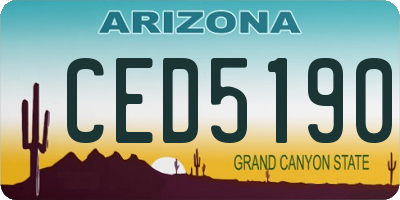 AZ license plate CED5190