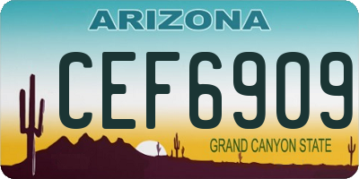 AZ license plate CEF6909