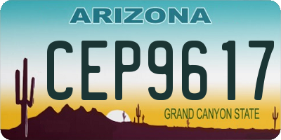 AZ license plate CEP9617