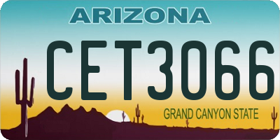 AZ license plate CET3066