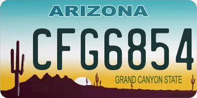 AZ license plate CFG6854