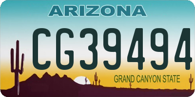 AZ license plate CG39494