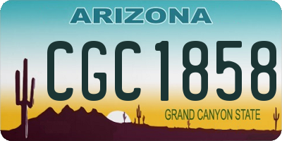 AZ license plate CGC1858