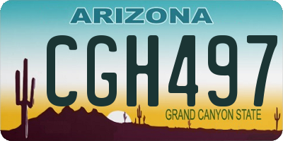 AZ license plate CGH497