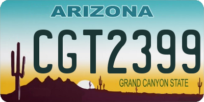 AZ license plate CGT2399