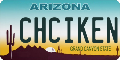 AZ license plate CHCIKEN