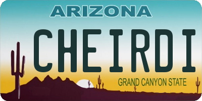 AZ license plate CHEIRDI