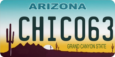 AZ license plate CHICO63