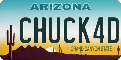 AZ license plate CHUCK4D