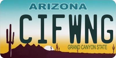 AZ license plate CIFWNG