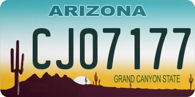 AZ license plate CJ07177