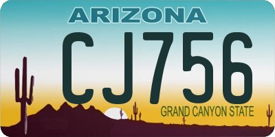 AZ license plate CJ756