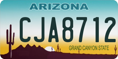 AZ license plate CJA8712