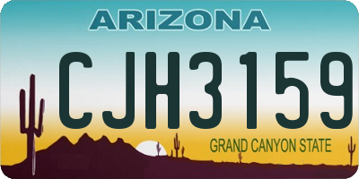 AZ license plate CJH3159