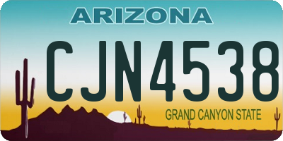 AZ license plate CJN4538