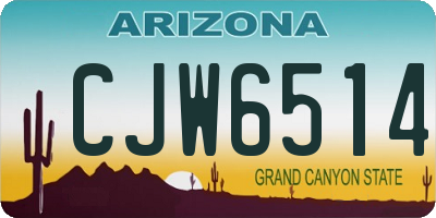 AZ license plate CJW6514