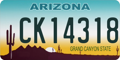 AZ license plate CK14318