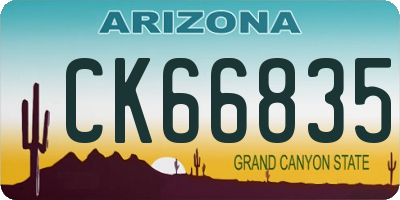 AZ license plate CK66835