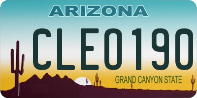 AZ license plate CLEO190