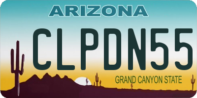 AZ license plate CLPDN55