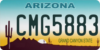 AZ license plate CMG5883