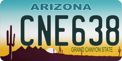 AZ license plate CNE638