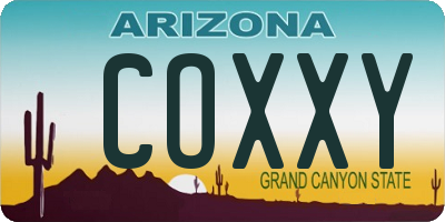 AZ license plate COXXY