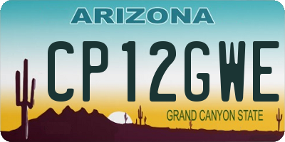 AZ license plate CP12GWE