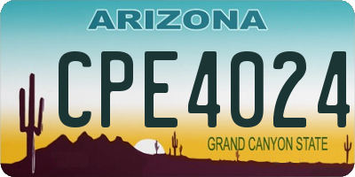 AZ license plate CPE4024