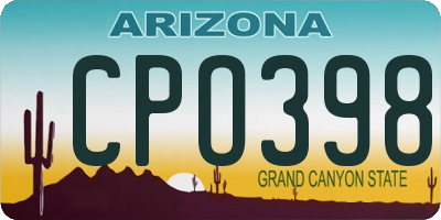 AZ license plate CPO398