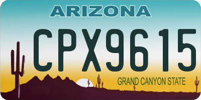 AZ license plate CPX9615