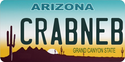 AZ license plate CRABNEB