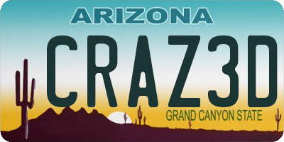 AZ license plate CRAZ3D