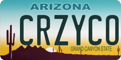 AZ license plate CRZYCO