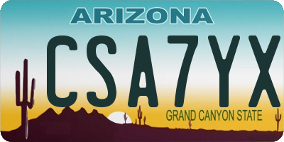 AZ license plate CSA7YX