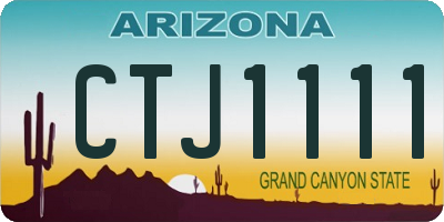 AZ license plate CTJ1111