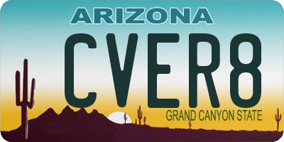 AZ license plate CVER8