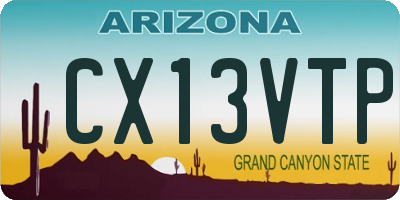 AZ license plate CX13VTP