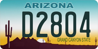 AZ license plate D2804