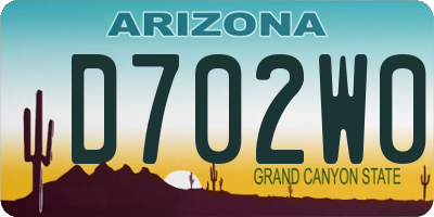 AZ license plate D702W0