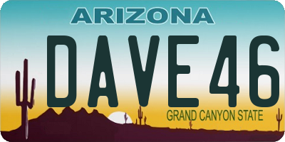 AZ license plate DAVE46