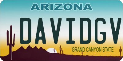 AZ license plate DAVIDGV