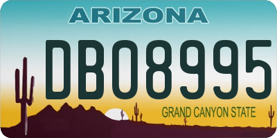 AZ license plate DB08995