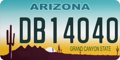 AZ license plate DB14040